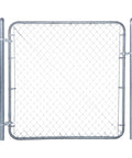 Adjustable Gate Kit For Chain Link Fence With Round Frame That Fits 24-72 Inch Openings And Up To 12 Feet All Weather