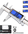 Beefy Rechargeable Digital Caliper With Backlit LCD All Metal Measuring Tool Auto Off Inch mm Fraction 6 Inch Ideal For DIY