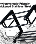Wall-Mounted Ceramic Bathroom Sink - Rectangular U-Shape Vessel Sink with Faucet, Pedestal Metal Legs and Vintage Design, for Home,B&B and Club - Thick stainless steel rack for bathroom storage.