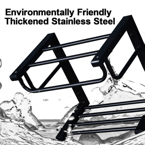 Wall-Mounted Ceramic Bathroom Sink - Rectangular U-Shape Vessel Sink with Faucet, Pedestal Metal Legs and Vintage Design, for Home,B&B and Club - Thick stainless steel rack for bathroom storage.