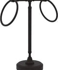RWM-3 Vanity Top Two Ring Guest Towel Holder in Oil Rubbed Bronze solid brass design, showcasing classic bath accessory.