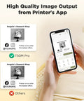 Image of using Slick Wireless Bluetooth Label Maker With Smooth Wide Format Printing And Included Tape Roll for creating custom labels on a smartphone.