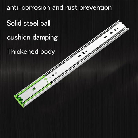 Twenty Pairs Full Extension Soft Close Drawer Slides With Hella Smooth Ball Bearing Rails showcasing solid steel body and anti-corrosion features.