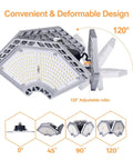Ultra Bright 140W LED Garage Light With 3 Adjustable Panels 18500 Lumens 6000K Daylight E26 E27 Base Ceiling Mounted
