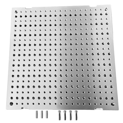 16 By 16 By 0.8 Inch Aluminum Fixture Plate 6061 Anodized CNC Ready For Precision Milling, Beefy Heavy-Duty Tooling Plate With 8Mm Holes