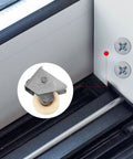 Top Shelf Stainless Steel Sliding Door Pulley Roller Adjustable 31-39mm Heavy Duty Window Wheel, showing stainless steel roller and track.
