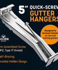 5 Inch Gutter Hangers Kit 25 Pack With Bonus 6 Inch Drill Bit Hidden Bracket Clips Pre Assembled Screw Fits Aluminum 5 Inch Gutters Fix Sagging Rain Gutters Heavy Duty Support No Plastic