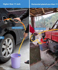 Fast Action Quick Start Siphon Transfer Kit For Gasoline Diesel Water And More, Manual Tube Pump with PVC hoses in use