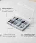 M2 To M20 Metric Fastener Set With Carbon Steel And Stainless Steel Screws Nuts In Storage Box For Furniture Assembly Cabinet Tightening Hinge Fixes And Everyday Home Fixups clear organizer with assorted screws and nuts