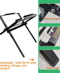 Built Tough Adjustable Folding Workbench Stand For Table And Miter Saws DW7451 Compatible, lightweight steel structure with folding design.
