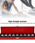 Rock Solid 9 Pcs Heavy Duty Impact Hex Bit Socket Set With 3 4 Inch Drive, Features Cr Mo Steel Build For Big Jobs Like H14 To H24 Size Allen And M16 M18 Spline Bits That Save Your Tools During Tough Repairs. Red 3/4 inch Cr Mo impact hex bit socket set in case for auto repair
