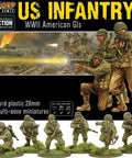 Thirty US Army Infantry Minis Set For Bolt Action Tabletop Wargaming 28mm Plastic WWII Figures With Optional Gear
