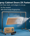 360 Degree Universal Painting Rack With No-Fuss Removable Hooks, Fast Drying Cabinet Door Stand, spray painting in process
