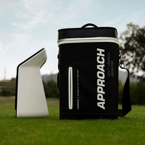 Pro Grade Golf Launch Monitor And Simulator With 3 Camera Precision And Carrying Case on grass