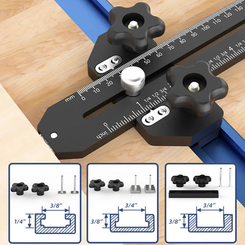Beefy Aluminum Thin Rip Jig For Table Saw Guide With T Track Slider And Dual Scale, Pro Grade Narrow Rip Tool for precise cuts