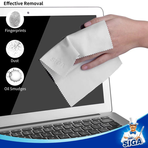 MR.SIGA microfiber cleaning cloths, 6-pack, 6 x 7 in; for lenses, eyeglasses and screens