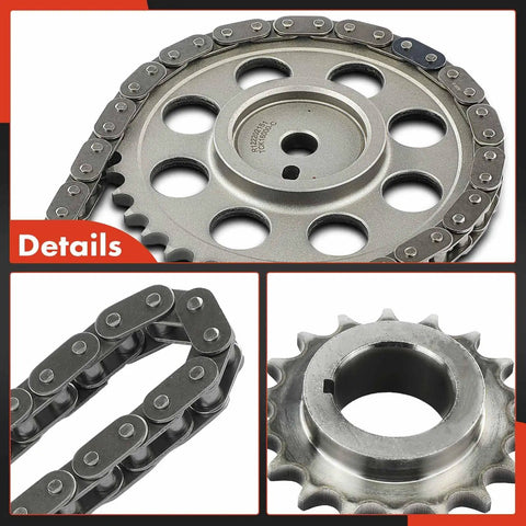 Beefed Up Engine Timing Chain Kit With Sprocket And Damper For Jeep 4.0L OHV I6 showcasing chain, sprocket, and damper details
