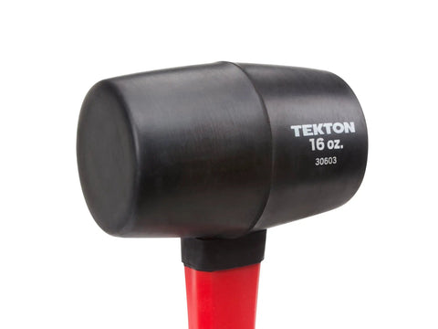 16 Oz Rubber Mallet With Fiberglass Handle Double Faced Solid Head Vibration Dampening Core Poly Jacket Protection