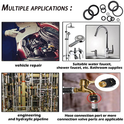 Pro Grade All In One O Ring Kit With 1540 Pieces, 32 Sizes, Metric Nitrile Rubber Seals Set Including 4 Pick Tools for diverse repairs