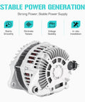 3.5L V6 Alternator Replacement For Quest Murano Maxima Altima 2007 To 2010 And 2011 To 2017 12V 130A CW Pulley