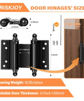 4 Pack 3 Inch Double Action Spring Hinges For Saloon Doors Stainless Steel Black, dimensions and installation guide