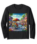 Step Out Looking Fly In This Super Comfy Long Sleeve Tee Featuring Sick Pedicab Art Perfect For Real Bike Taxi Riders And Cycle Rickshaw Fans Seeking Fresh Fits.