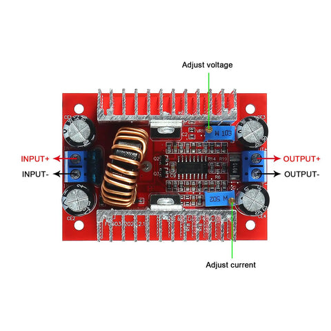 Heavy Duty DC Step Up Boost Converter Pair With No Hassle Voltage Tuning And Twin Heatsinks for power adjustment