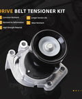 Premium Serpentine Belt Tensioner Idler Pulley Kit #38488 166200W100 For Toyota Tundra 4Runner Sequoia Land Cruiser Lexus LX470 4.7L V8 98-09 Heavy Duty Replacement That Keeps Your Ride Cruising Smooth Without The Rattle Or Slip Any More. drive belt tensioner kit with idler pulley and silver housing
