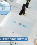 Top Shelf White Fireclay Undermount Bathroom Sink Rectangle 18X13 Inch with U-shaped bottom for efficient drainage.