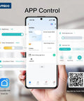 Top Shelf 52 Inch Smart Ceiling Fan With Killer Led Lighting And Handy Remote Control Downrod Mount Matte Black Finish For Living Rooms Covered Patios And Main Bedrooms Hits Different smart app control interface on a smartphone.