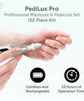 No Sweat Cordless Electric Nail File Drill Kit With Salon Grade Manicure Pedicure Set For Stubborn Toenails in hand.