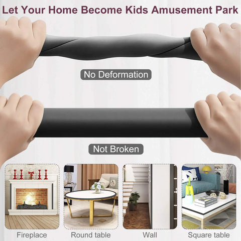 Worry Free Baby Proofing Corner Guards And 20.5 FT Furniture Bumper Strips With Squishy Foam Padding to cushion hard bumps on furniture.