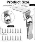 4 Pack 90 Degree Tool Box Hood Locks Latches with stainless steel spring loaded toggle latch and 16 screws, product size dimensions