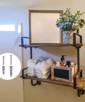 Wooden shelves with decor mounted using 100 Pcs Zinc Self Drilling Drywall Anchors With 8 Stainless Steel Screws Kit
