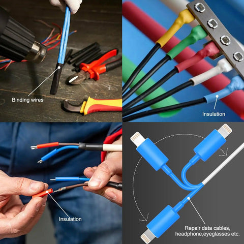 Demonstration of UL Listed Extra Long Heat Shrink Tubing Kit With Adhesive Lined Marine Grade Waterproof Seal 4 To 1 Shrink Ratio Five Sizes