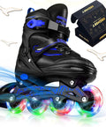 Adjustable Kids Inline Skates For Boys And Girls Aged 4 To 12 With Lit Up Wheels showing design and color details