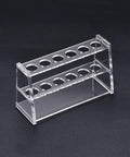 Clear Acrylic Six Well Test Tube Rack For Ten To Sixteen Milliliter Centrifuge Tubes Durable Lab Display Holder, side view