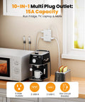 Slick Flat Wall Outlet Extender With Six Versatile Side Plugs Paired With Straight Fire USBC Fast Charging Built For Tight Squeeze Spaces Smooth Low Profile Flush Fit Stops Gap Drama Behind Couches Game Changing Multi Tap Power Splitter Converter with 10-in-1 capacity.