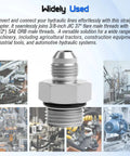 Hydraulic Hose Connector Three Eighths Inch JIC Thirty Seven Degree Flare Male To One Half Inch SAE ORB Male Adapter, carbon steel