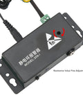 Close-up of an ESD Waist Strap Monitor With Real Time Alarm And Dual Grounding Check For Electronics Manufacturing And Labs US Plug 100 240V Auto Alarm Keeps Static Off PCBs And Chips, showing resistance adjustment.
