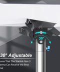 Gen 3 Pole Mount Kit For Starlink Outdoor Ground Pole With No Dig Spiral Anchor 10 Ft stainless steel adjustable mount close-up