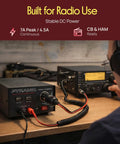 Person using Beefy 7 Amp Benchtop Power Supply For Home Lab, Regulated AC To DC Converter With 13.8 Volt DC Output, CB HAM ready