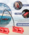 Red Hydraulic Steering Lock For Outboard Motors, Secure Tow Ready Transom Saver That Prevents Sway, Fits Most Steering Cylinders