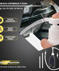 Marine Lower Unit Gear Oil Pump Kit for Quick Clean Fluid Transfer Hand Siphon with 3/8 In 16 Adapter shown in use