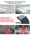 Image showing soft materials like Styrofoam and Pearl Cotton alongside non-cuttable items like KT board and plastic.