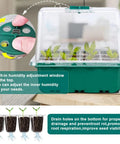 Seed Starter Tray Kit No Fuss With Heat Mat And Grow Light, 5 Pack Seedling Trays with humidity control and drainage holes