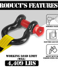 Two Pack 1/2 Inch D Ring Shackles With 5/8 Inch Screw Pins For Tow Straps, Winches, And Off Road Recovery, Heavy Duty Steel, 2 Ton