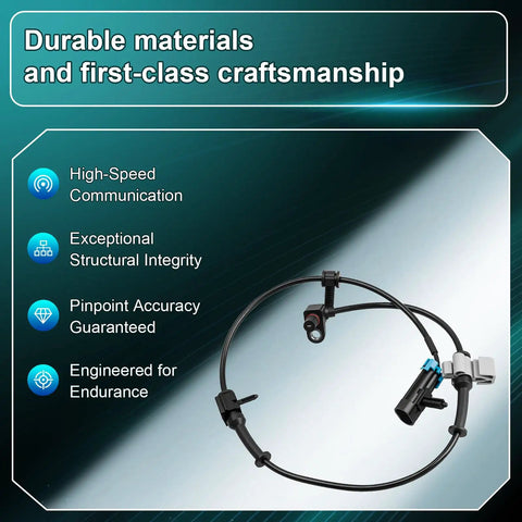 Built Tough Rugged Abs Wheel Speed Sensor front left or right, features durable materials, 2-pin connector for easy installation.