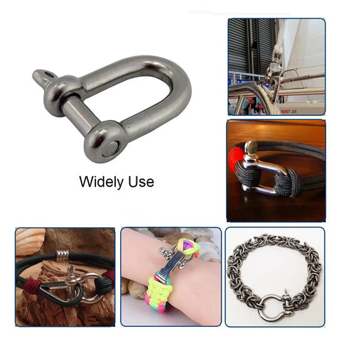 Badass Heavy Duty 304 Stainless Steel Screw Pin D Shackles for secure rigging and lifting, suitable for various projects.
