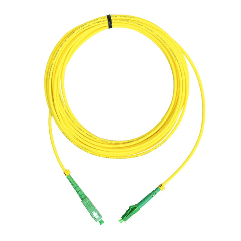 LC APC To SC APC Single Mode Fiber Optic Patch Cord Simplex 9/125 OS1 3.0mm LSZH Yellow Cable